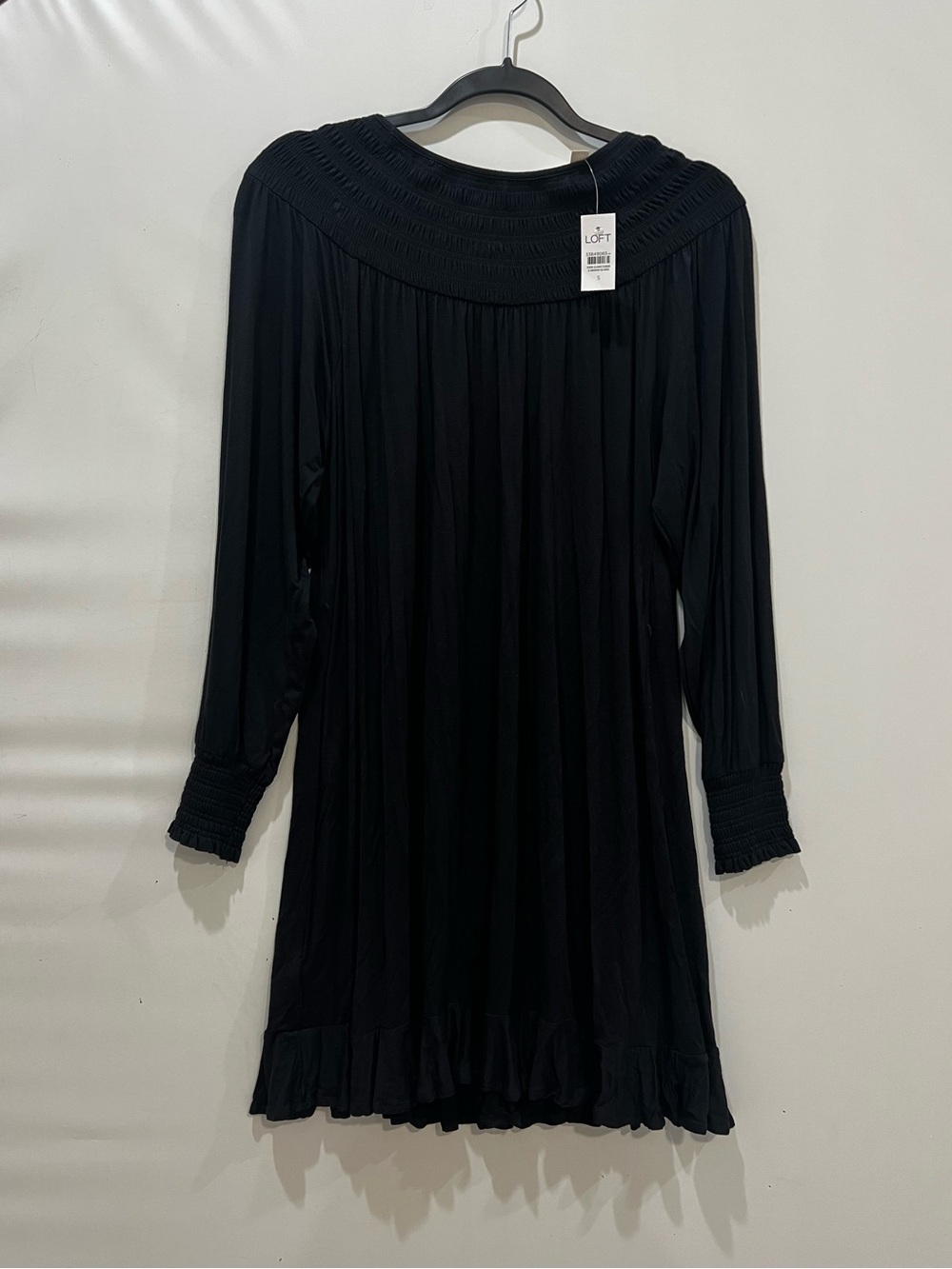 Loft Ann Taylor Dress Small Black Long Sleeve Whimsigoth Gothic Witchy Grunge